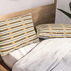 Pallet Stripes Minimal Geometric Pattern in Mustard Gold, Charcoal Gray, and Cream Pillow Sham Gallery Image 2
