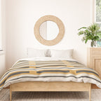 Pallet Stripes Minimal Geometric Pattern in Mustard Gold, Charcoal Gray, and Cream Duvet Cover Gallery Image 3