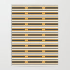 Pallet Stripes Minimal Geometric Pattern in Mustard Gold, Charcoal Gray, and Cream Poster Gallery Image 4