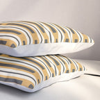 Pallet Stripes Minimal Geometric Pattern in Mustard Gold, Charcoal Gray, and Cream Pillow Sham Gallery Image 3