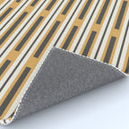 Pallet Stripes Minimal Geometric Pattern in Mustard Gold, Charcoal Gray, and Cream Rug Gallery Image 4