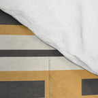 Pallet Stripes Minimal Geometric Pattern in Mustard Gold, Charcoal Gray, and Cream Comforter Gallery Image 4