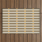 Pallet Stripes Minimal Geometric Pattern in Mustard Gold, Charcoal Gray, and Cream Outdoor Rug Gallery Image 1