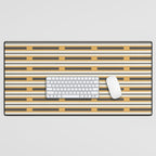 Pallet Stripes Minimal Geometric Pattern in Mustard Gold, Charcoal Gray, and Cream Desk Mat Gallery Image 1