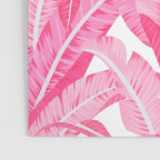 Pink banana leaves tropical pattern on white Poster Gallery Image 3