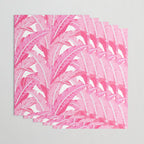 Pink banana leaves tropical pattern on white Wrapping Paper Gallery Image 3
