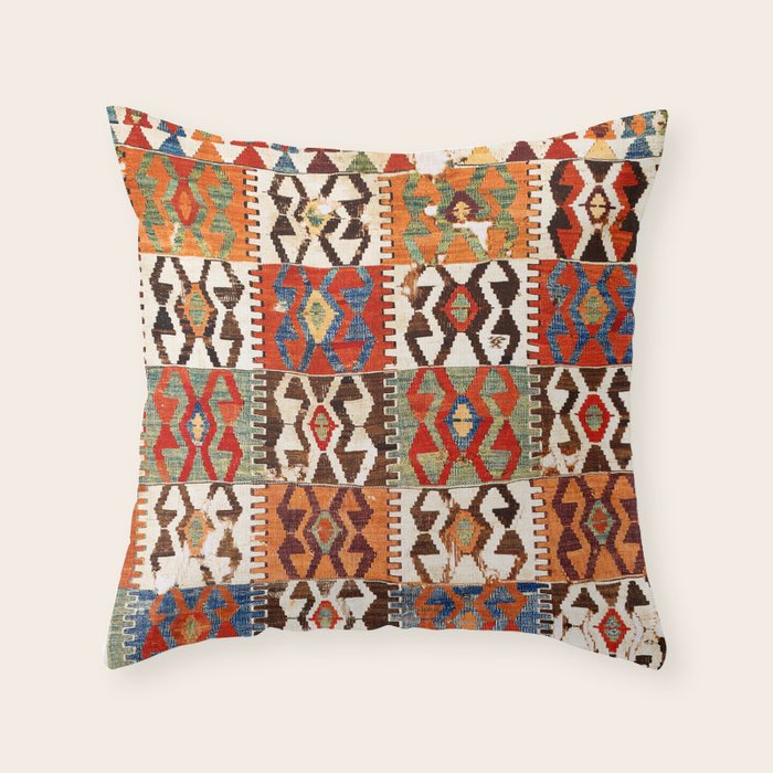 Kütahya West Anatolian Kilim Print Throw Pillow Gallery Image 1