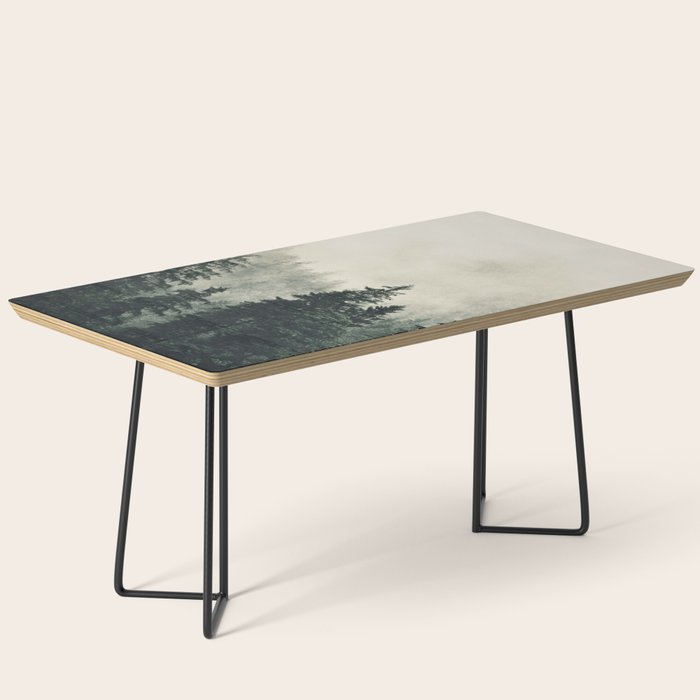 Thick pine forest in the descending mist Coffee Table Gallery Image 1