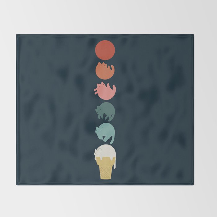 Cat Landscape 181: Cooling Down Throw Blanket Gallery Image 2