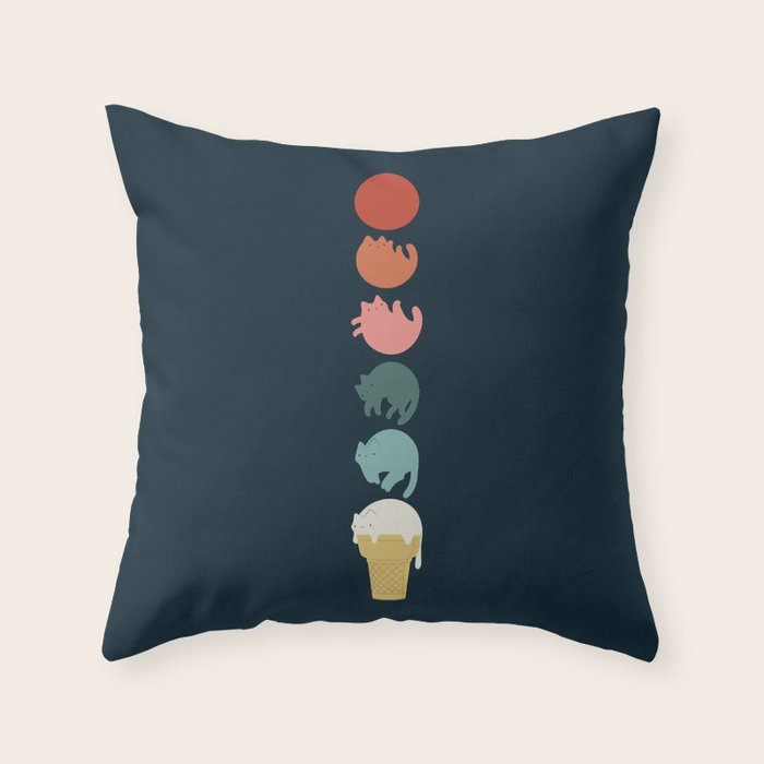 Cat Landscape 181: Cooling Down Throw Pillow Gallery Image 1