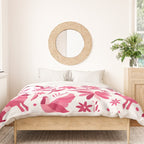 Mexican Otomi Design in Pink by Akbaly Duvet Cover Gallery Image 3
