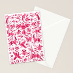 Mexican Otomi Design in Pink by Akbaly Stationery Card Gallery Image 2