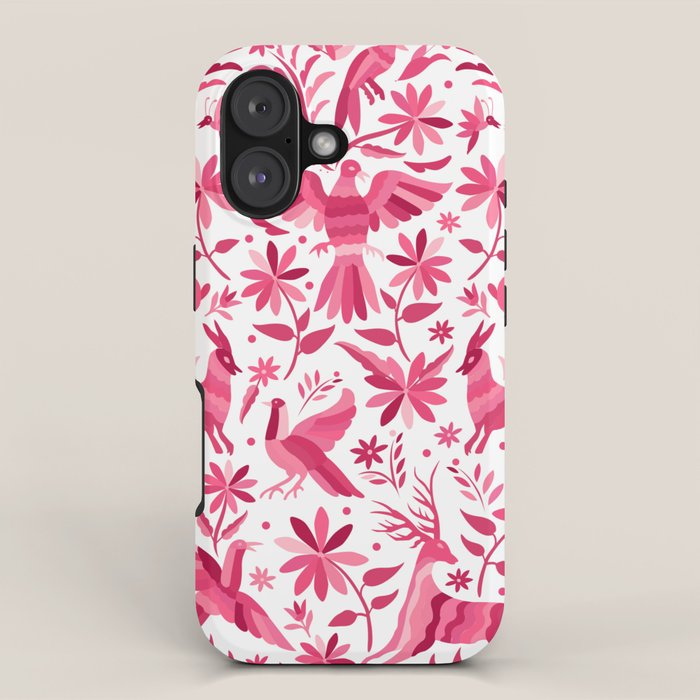 Mexican Otomi Design in Pink by Akbaly iPhone Case Gallery Image 1