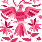 Mexican Otomi Design in Pink by Akbaly Coffee Mug Gallery Image 2