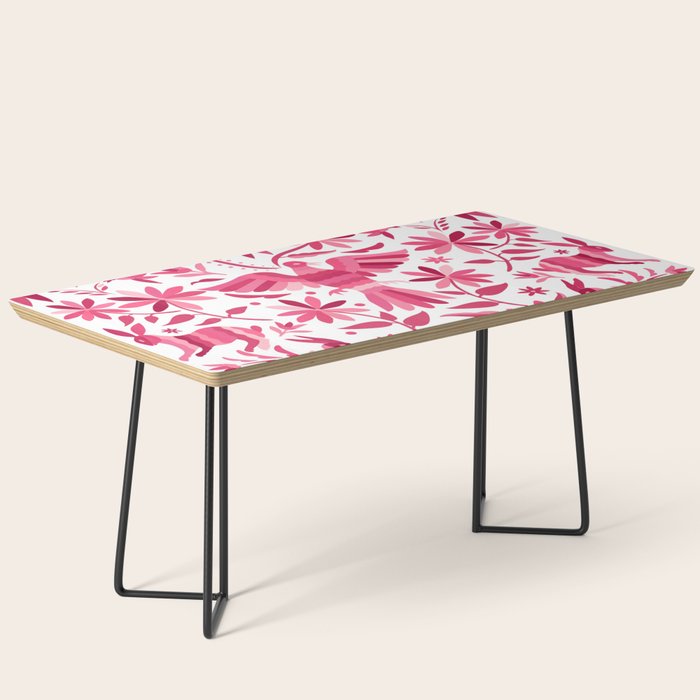 Mexican Otomi Design in Pink by Akbaly Coffee Table Gallery Image 1