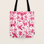 Mexican Otomi Design in Pink by Akbaly Tote Bag Gallery Image 1