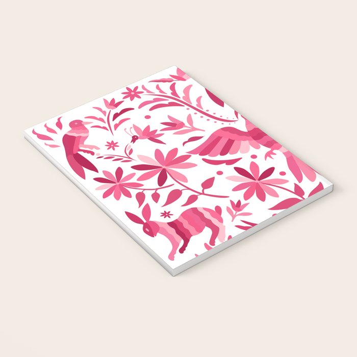 Mexican Otomi Design in Pink by Akbaly Notebook Gallery Image 3