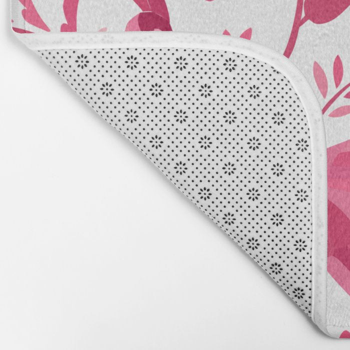 Mexican Otomi Design in Pink by Akbaly Bath Mat Gallery Image 2