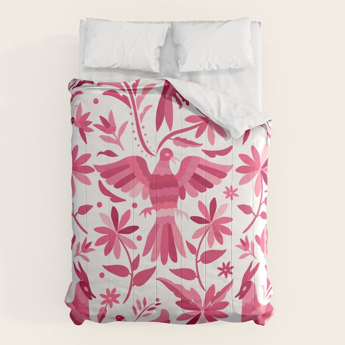 Mexican Otomi Design in Pink by Akbaly Comforter Gallery Image 6