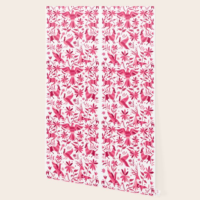 Mexican Otomi Design in Pink by Akbaly Wallpaper Gallery Image 2