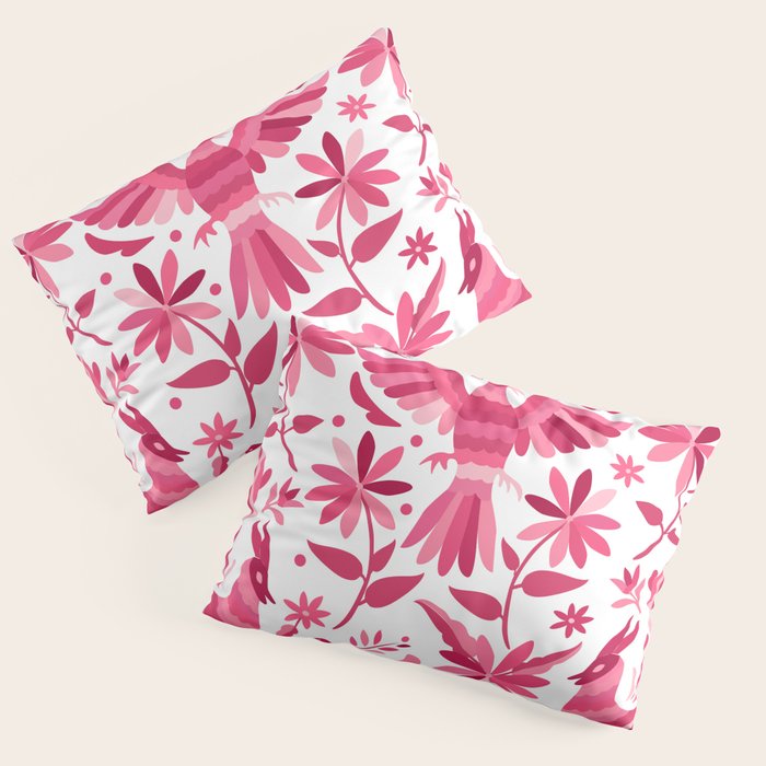 Mexican Otomi Design in Pink by Akbaly Pillow Sham Gallery Image 3
