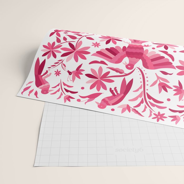 Mexican Otomi Design in Pink by Akbaly Wrapping Paper Gallery Image 2