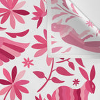 Mexican Otomi Design in Pink by Akbaly Wall Tapestry Gallery Image 3