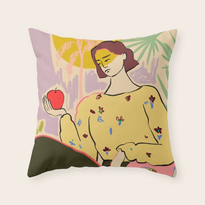 SUN ON HER FACE Throw Pillow Gallery Image 6