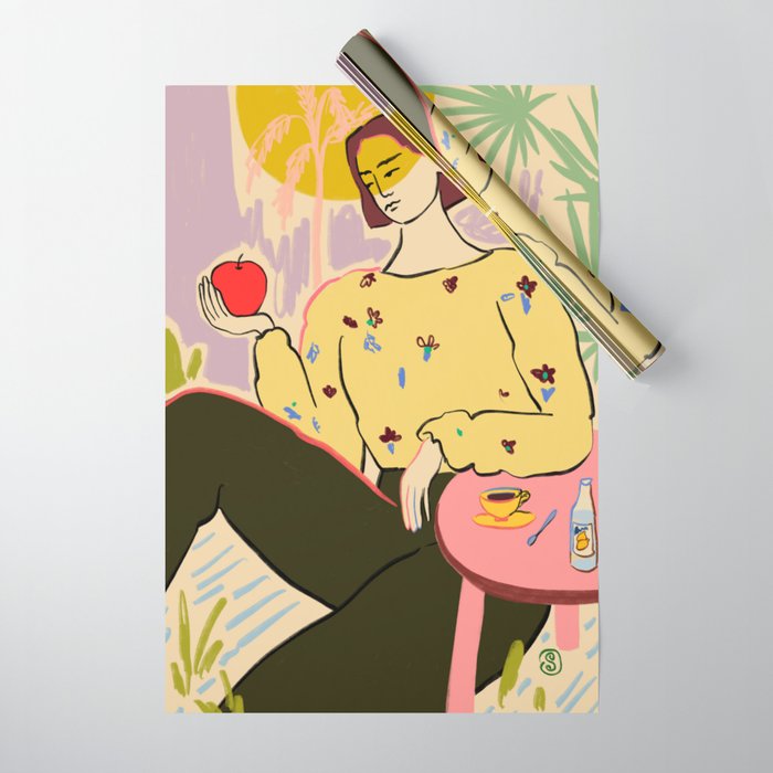 SUN ON HER FACE Wrapping Paper Gallery Image 1