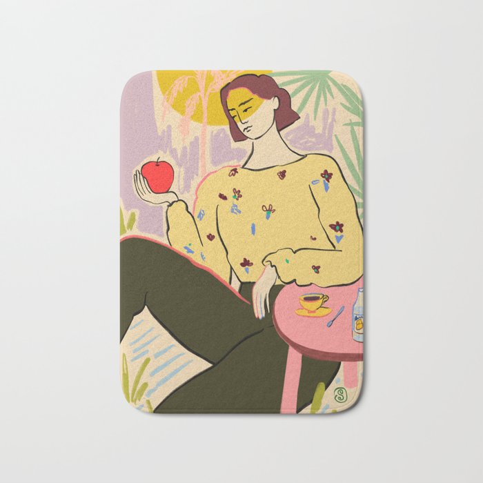 SUN ON HER FACE Bath Mat Gallery Image 1