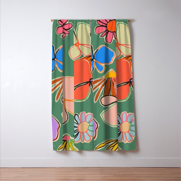 VINTAGE GARDEN GREEN Window Curtain Gallery Image 3