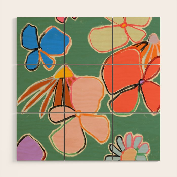 VINTAGE GARDEN GREEN Wood Wall Art Gallery Image 1
