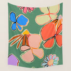 VINTAGE GARDEN GREEN Wall Tapestry Gallery Image 4
