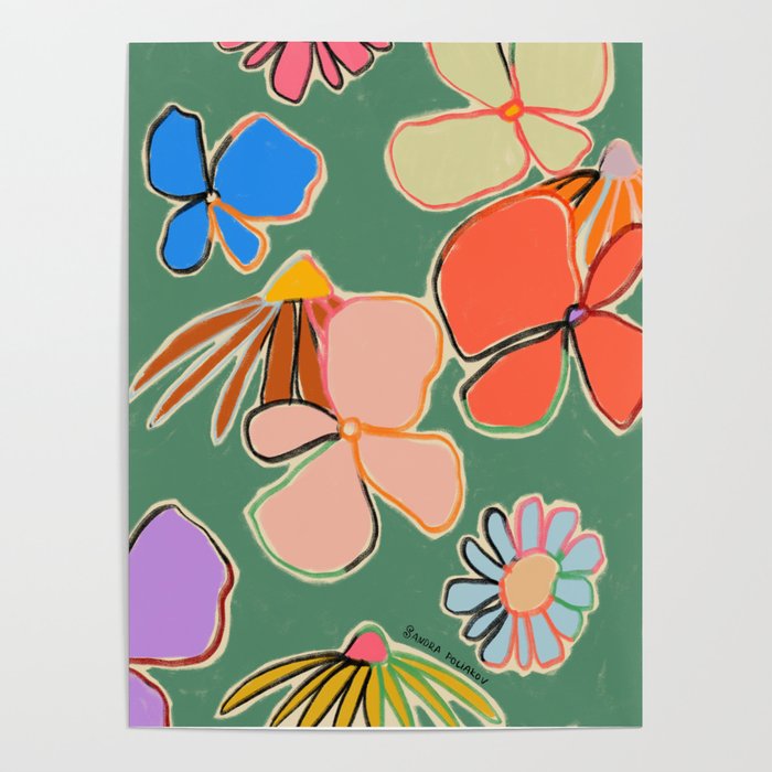 VINTAGE GARDEN GREEN Poster Gallery Image 1