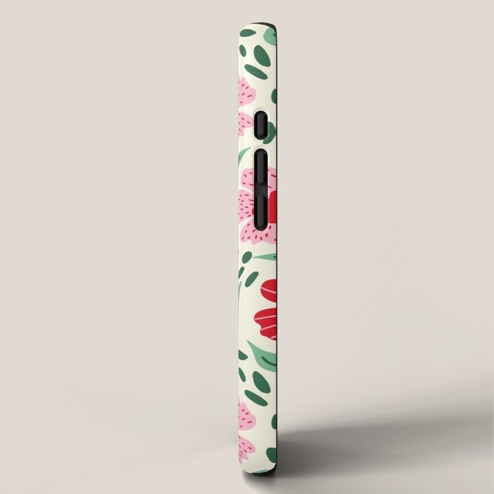 Summer Floral - red, green and pink iPhone Case Gallery Image 2