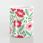 Summer Floral - red, green and pink Coffee Mug Gallery Image 4