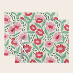 Summer Floral - red, green and pink Placemat Gallery Image 1
