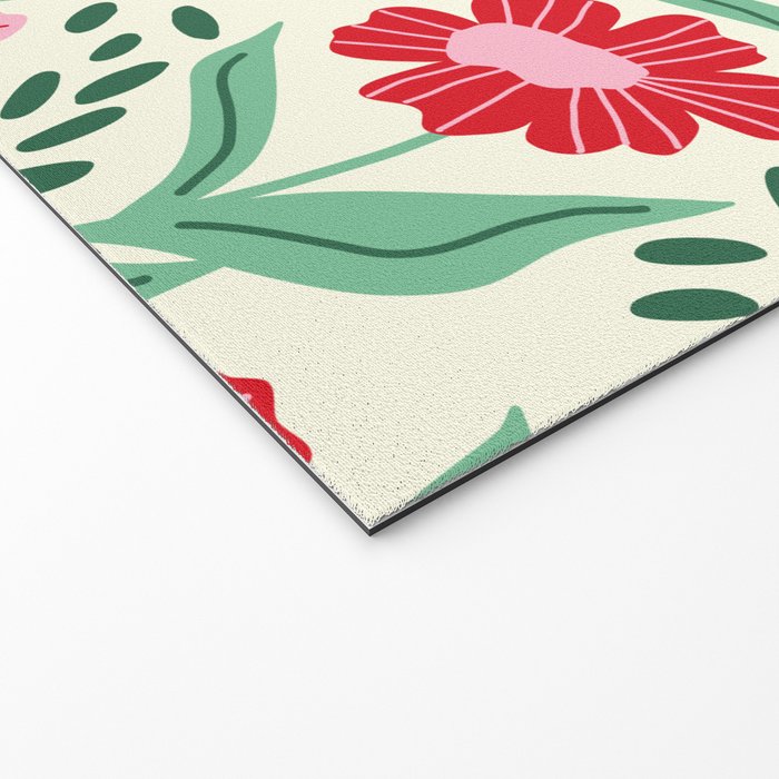 Summer Floral - red, green and pink Welcome Mat Gallery Image 2