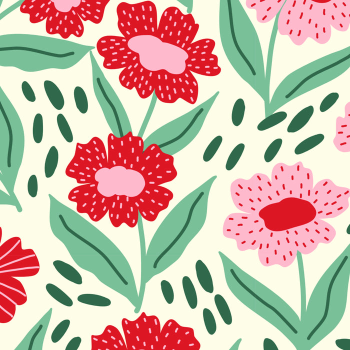 Summer Floral - red, green and pink Coffee Mug Gallery Image 2