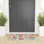 Summer Floral - red, green and pink Welcome Mat Gallery Image 3