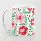 Summer Floral - red, green and pink Coffee Mug Gallery Image 3