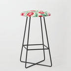 Summer Floral - red, green and pink Stool Gallery Image 1