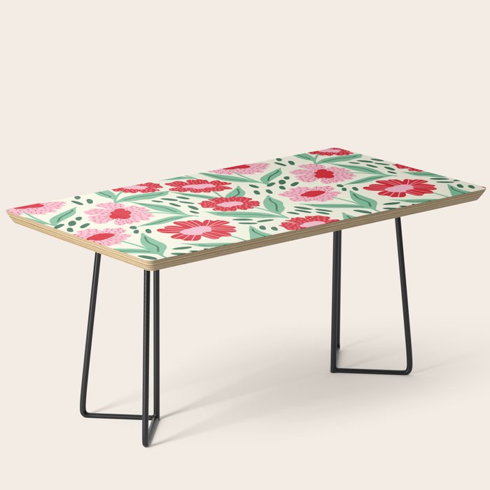 Summer Floral - red, green and pink Coffee Table Gallery Image 1