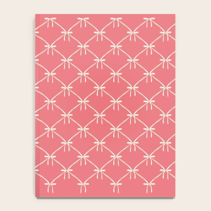 Bows & Ribbons Pattern LII Coral Pink Notebook Gallery Image 4