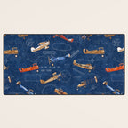 Vintage Airplanes - Retro Biplanes Desk Mat Gallery Image 3
