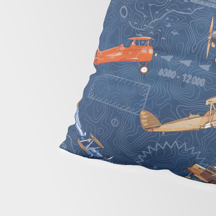 Vintage Airplanes - Retro Biplanes Pillow Sham Gallery Image 4