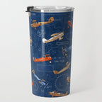 Vintage Airplanes - Retro Biplanes Travel Mug Gallery Image 3