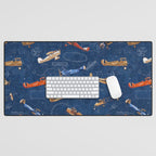 Vintage Airplanes - Retro Biplanes Desk Mat Gallery Image 1
