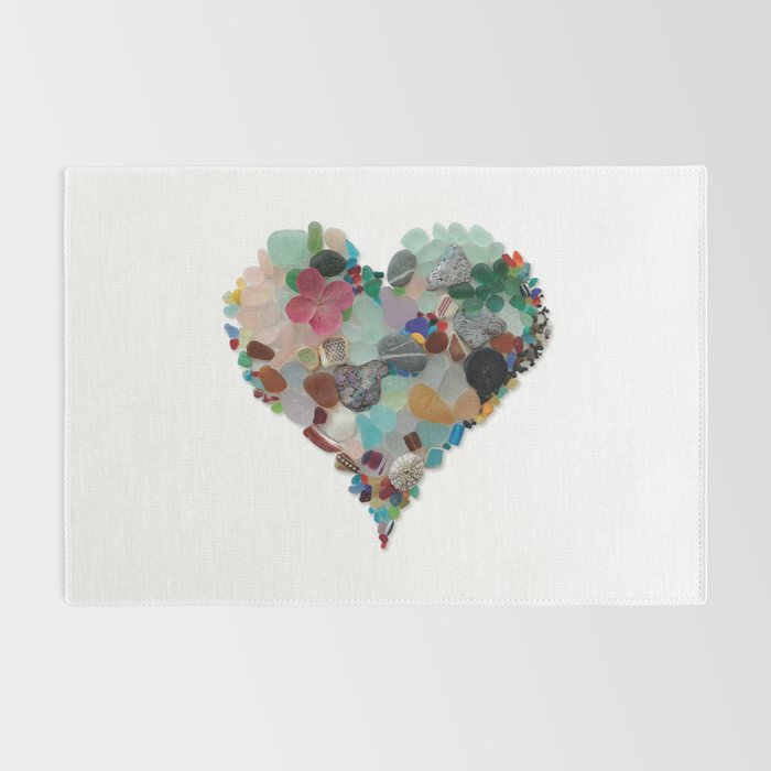 Love -  Sea Glass Heart A Unique Birthday & Fatherâs Day Gift Rug Gallery Image 2