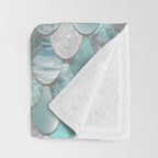 Mermaid Aqua and Grey Throw Blanket Gallery Image 3